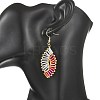 Glass Braided Beads Dangle Earrings EJEW-MZ00746-03-2