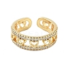 Brass Micro Pave Cubic Zirconia Cuff Rings for Women RJEW-U031-01G-2