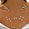 Elegant Iron & Round Glass Multi Layered Necklaces PM1009-1