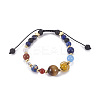 Natural Mixed Stone Braided Beads Bracelets BJEW-JB04141-1