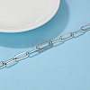 Simple Brass Micro Pave Clear Cubic Zirconia Paperclip Chain Necklaces for Daily Wear TA5065-3