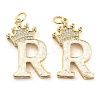 Brass Micro Pave Clear Cubic Zirconia Pendants KK-G498-01R-02-1