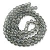 Frosted Transparent Glass Bead Strands GLAA-P065-8mm-12-5