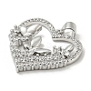 Rack Plating Brass Micro Pave Cubic Zirconia Pendants KK-F869-16P-2