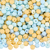 500Pcs Rubberized Style Imitated Silicone Acrylic Beads OACR-SP0001-33F-1