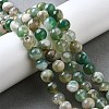 Natural Green Cherry Blossom Agate Beads Strands G-NH0061-A01-8mm-1