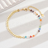 Brass Wheat & Plastic Colorful Asymmetrical Beach Vacation Anklets for Women FH4737-5
