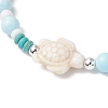 Dyed Synthetic Turquoise & Natural Howlite Beads Bracelets for Women BJEW-JB11794-01-3