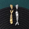 Fish 304 Stainless Steel Dangle Stud Earrings EJEW-A140-01GP-2