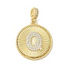 Brass Micro Pave Clear Cubic Zirconia Pendants KK-L253-17G-Q-1