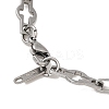 304 Stainless Steel Cross Link Chain Necklaces for Women Men NJEW-JN05432-02-5