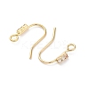 Brass Micro Pave Clear Cubic Zirconia Earring Hooks KK-Z084-10G-2