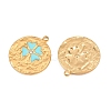 304 Stainless Steel Enamel & Crystal Rhinestone Pendants STAS-G398-28G-02-2