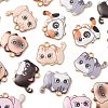 35Pcs 7 Styles Printed Alloy Pendants ENAM-CJ0005-24-3
