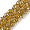 Transparent Electroplate Glass Beads Strands X-EGLA-N013-T10mm-B08-1