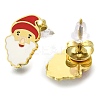Ion Plating(IP) 304 Stainless Steel Enamel Stud Earrings EJEW-I316-04G-03-2
