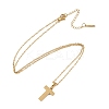 Ion Plating(IP) Initial Letter 304 Stainless Steel Pendant Necklaces NJEW-M199-01G-T-3
