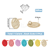   14Pcs 7 Color Iron Flat Round Stud Earrings for Women IFIN-PH0002-01-2