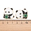 Panda with Bamboo Alloy Enamel Cabochons AL-CBA1A6F-06KCG-D-3