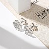 Rack Plating Brass Micro Pave Clear Cubic Zirconia Stud Earrings EJEW-K299-01P-U-2