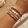 4Pcs 4 Styles Glass Seed Bead Stretch Bracelet Set FG0392-1-1