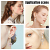 80Pcs 4 Style 304 Stainless Steel Half Round Stud Earring Findings STAS-DC0009-66-6