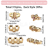 30Pcs 3 Styles Brass Micro Pave Cubic Zirconia Multi-Strand Links KK-SC0004-23-2