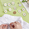 12Pcs White Daisy Enamel Pins JEWB-PH0001-49A-3