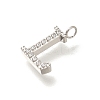 304 Stainless Steel Micro Pave Cubic Zirconia Pendants STAS-H228-06P-L-2