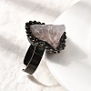 Natural Rose Quartz Irregular Nugget Open Cuff Rings G-A278-03AB-04-3