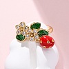 Brass Micro Pave Cubic Zirconia Open Cuff Rings for Women RJEW-U057-16G-2