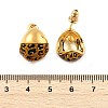 Leopard Print Brass Enamel Stud Earrings for Women EJEW-U055-12B-G-3