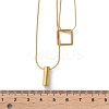 316 Surgical Stainless Steel Double Layer Column & Square Pendant Necklaces LS-NJEW-P324-04G-3