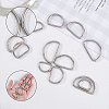 40Pcs 4 Styles Iron D Rings IFIN-SP0001-22P-4