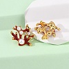304 Stainless Steel Enamel Coral Shape Stud Earrings EJEW-L304-11G-3