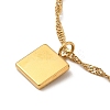 Clear Cubic Zirconia Square with Arch Pendant Necklace with Singapore Chains NJEW-P273-01G-4