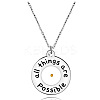 304 Stainless Steel with Mustard Seed Pendant Necklaces FS-WG8D6B2-01-3