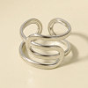 Geometric Irregular 304 Stainless Steel Cuff Open Rings for Women MC3709-1-1