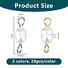 40Pcs 2 Colors Natural Cultured Freshwater Pearl Links Connector Charms PALLOY-DC00035-2