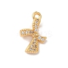 Brass Micro Pave Clear Cubic Zirconia Pendants KK-M294-08G-02-1