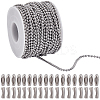 201 Stainless Steel Ball Chains Bracelet Necklace Making Kit DIY-SP0001-09B-1