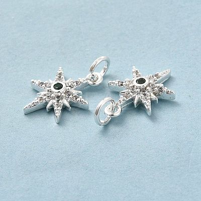 Rack Plating Brass Micro Pave Cubic Zirconia Pendants LS-KK-E081-10S-1