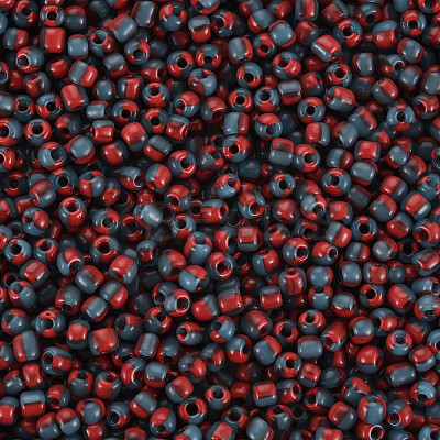 12/0 Two Tone Opaque Glass Seed Beads SEED-T006-01A-A04-1