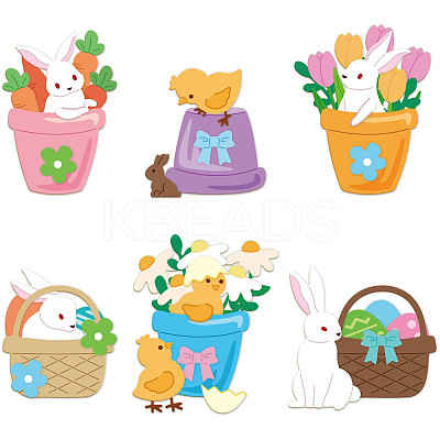 Easter Egg Rabbit Chick Carbon Steel Cutting Dies Stencils DIY-WH0309-1652-1