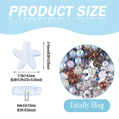 1Bag Mixed Styles Glass Beads GLAA-TADJ0001-10G-1