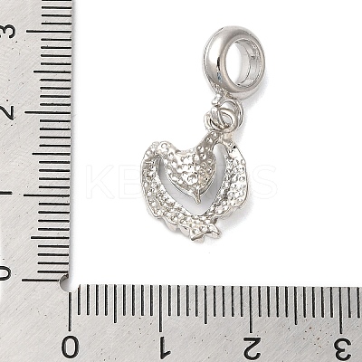 Rack Plating Alloy Crystal Rhinestone European Dangle Charms PALLOY-S189-36P-1