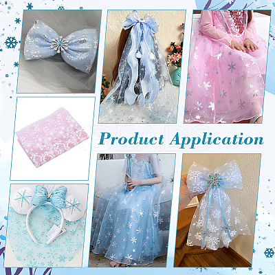 2M Polyester Snowflake Mesh Fabrics DIY-WH0622-388B-1