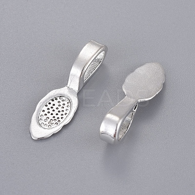 Tibetan Style Alloy Glue-on Flat Pad Bails LS-LF10728Y-NF-1