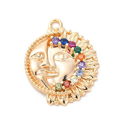 Brass Micro Pave Cubic Zirconia Pendants KK-D360-23G-1