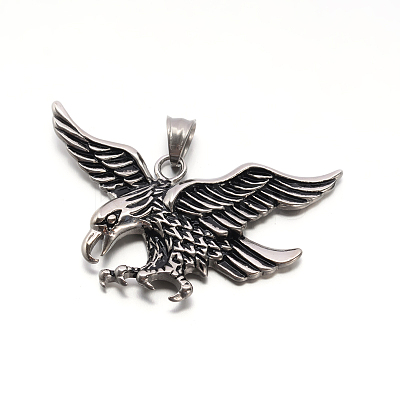 Eagle/Hawk Charm Retro 304 Stainless Steel Big Pendants X-STAS-F011-05-1
